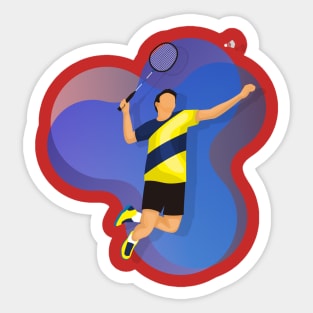 Badminton Player Sticker